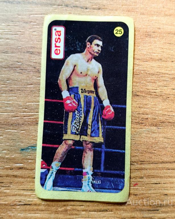 Вкладыш от жевательной резинки наклейка Кличко Ersa Бокс 2 № 25