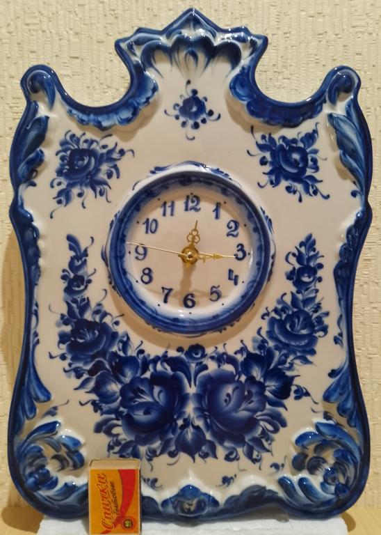 Часы настенные / Авторские / Гжель / Клеймо