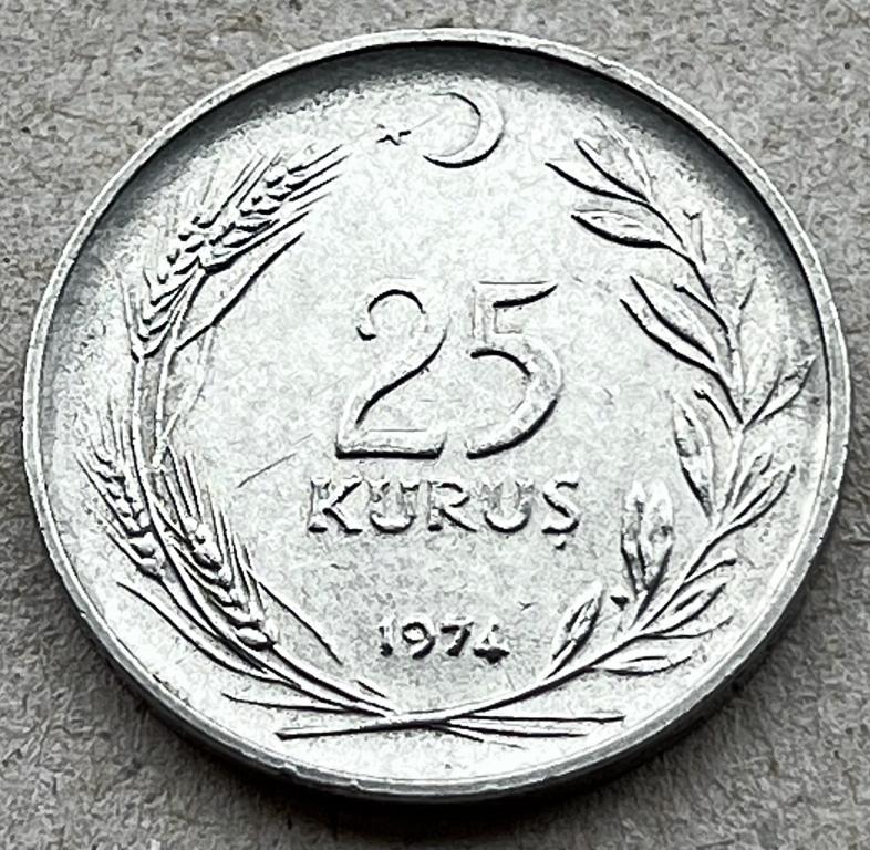 ТУРЦИЯ 25 КУРУШ 1974 ГОД (М)