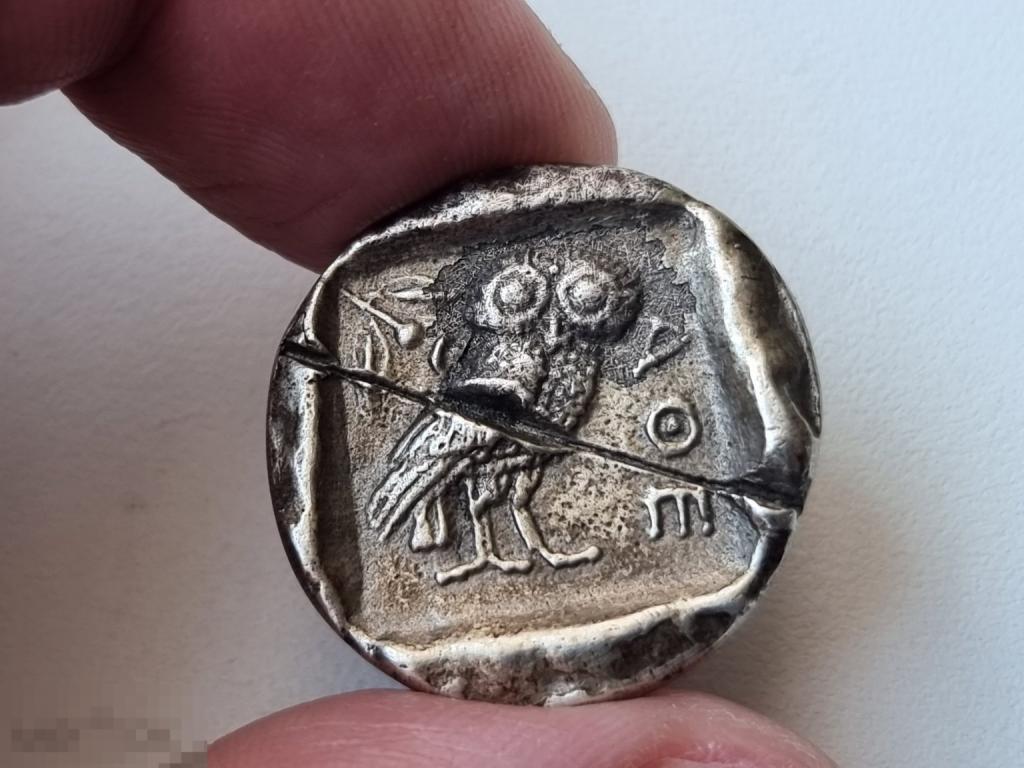 Серебро.Монета Античная.Тетрадрахма-Афины- Сова.Крупная.