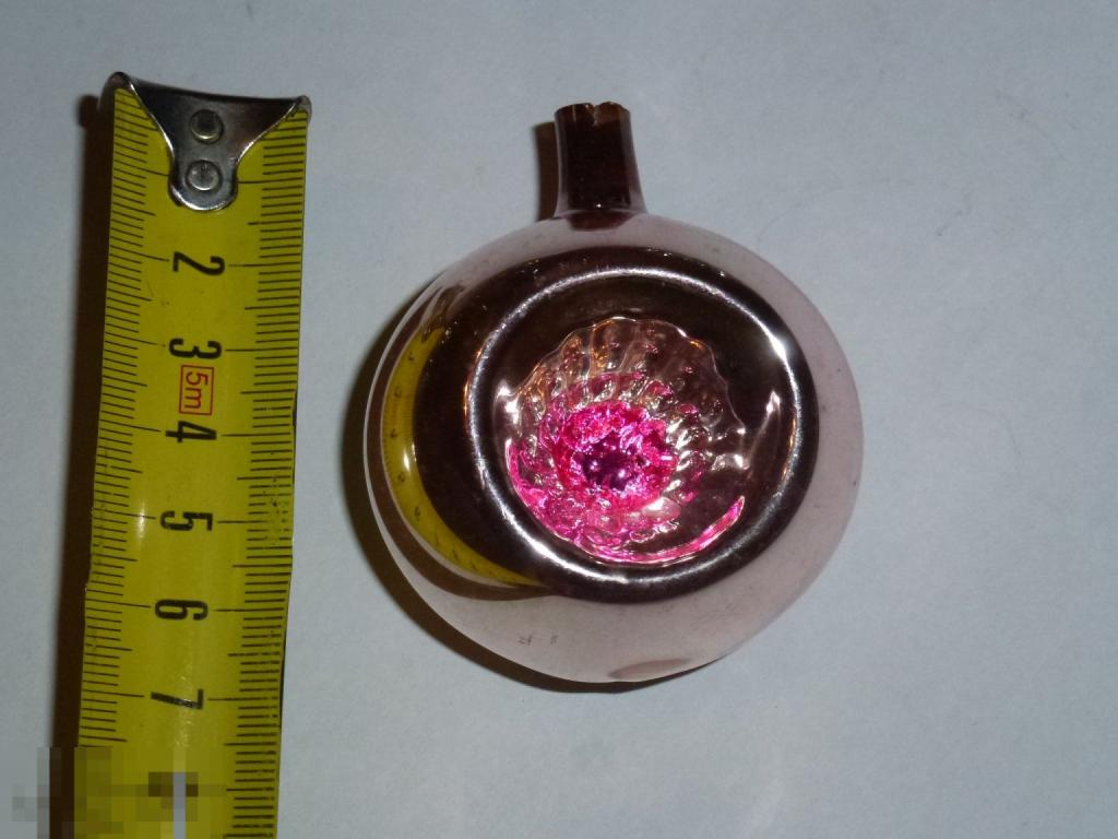 ШАР ДВОЙНОЙ ПРОЖЕКТОР ЕЛОЧНАЯ ИГРУШКА СТЕКЛО *