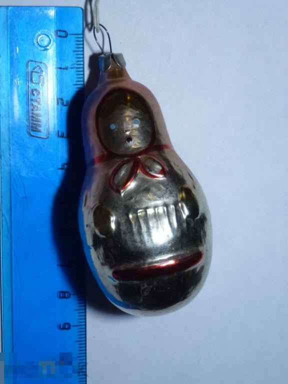 МАТРЕШКА НЕВАЛЯШКА ЕЛОЧНАЯ ИГРУШКА СТЕКЛО