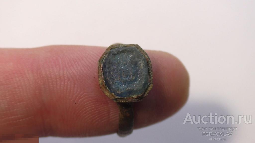 Древний перстень Целый Стекло печатка. Скифы, Сарматы, Аланы. Рекомендую!