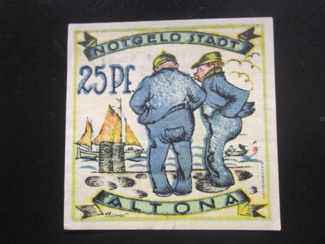 ГЕРМАНИЯ НОТГЕЛЬД  25  ПФЕННИГОВ   ALTONA