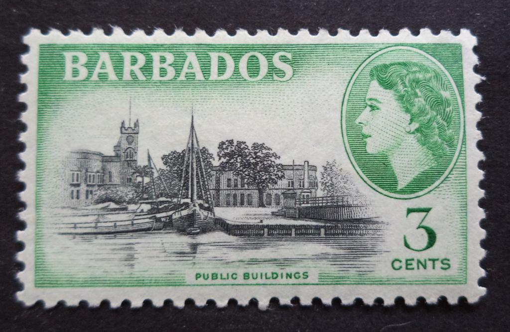 Барбадос 1953 г.  Порт . Яхта  3с.  **  Би.1