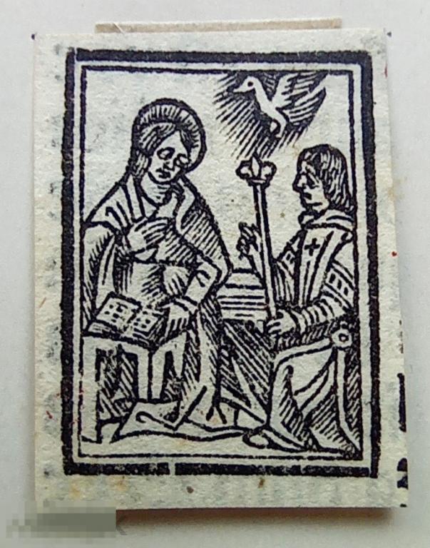 Миниатюра 15 век Благовещение Ксилография 1500 г Инкунабула Гравюра