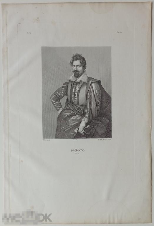 Веласкес Портрет Большая Гравюра 19 век Италия Палаццо Питти 1842 г.