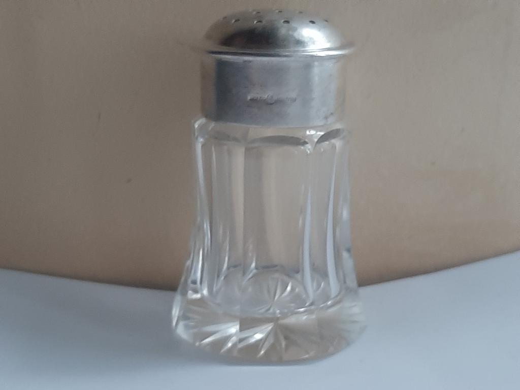 СОЛОНКА СТАРИННАЯ КРУППЕ СТЕКЛО МЕТАЛЛ