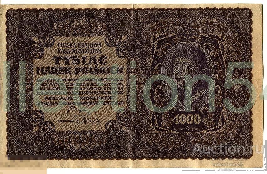 Польша 1000 злотых 1919г.
