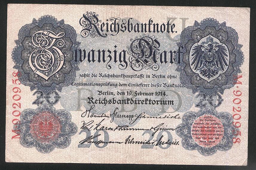 Германия 20 марок 1914