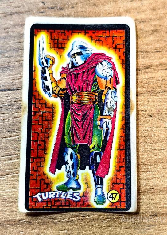 Вкладыш от жевательной резинки наклейка мультфильм Черепашки Ниндзя Turtles № 47