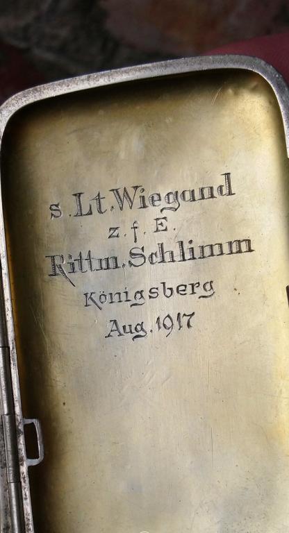 Konigsberg Старинный серебряный портсигар серебро 800 Германия 1917