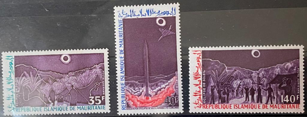 Мавритания космос 1973 M: 456/458 Затмение и ракета.