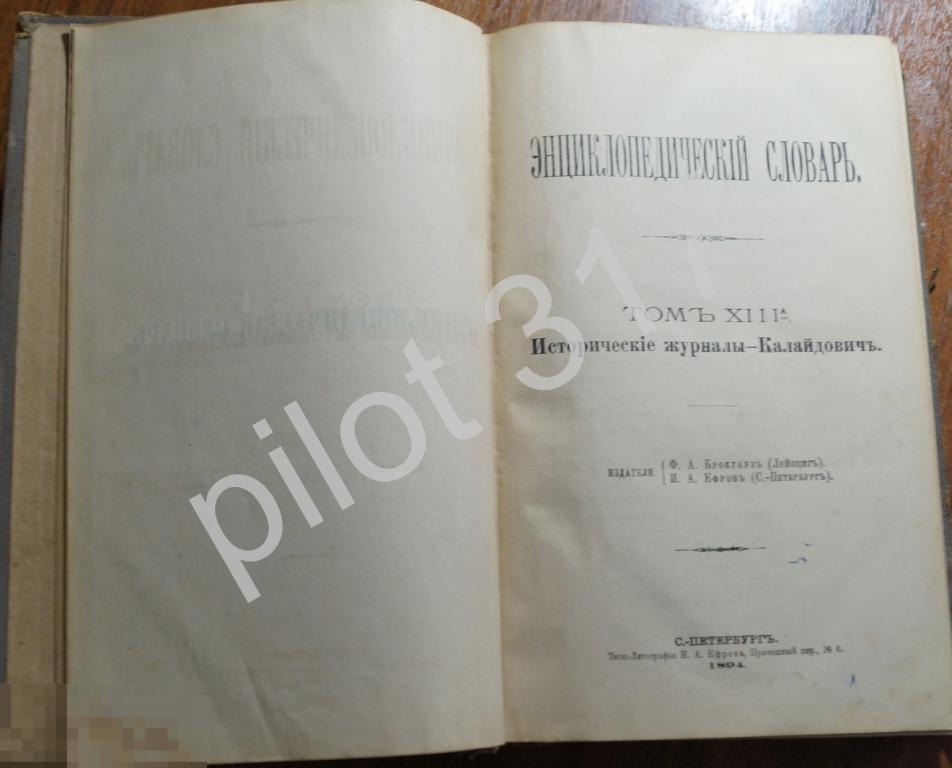 Энциклопедический словарь Том 13. 1894г. Брокгауз и Эфрон.