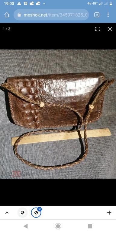 Сумка сумочка клатч натуральная кожа крокодила винтаж ручная работа