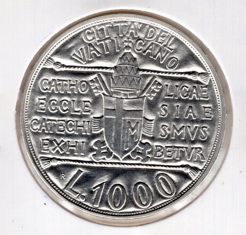 1000 лир - Ватикан - 1993 - Иоанн Павел II - серебро 835 - KM#250 - UNC