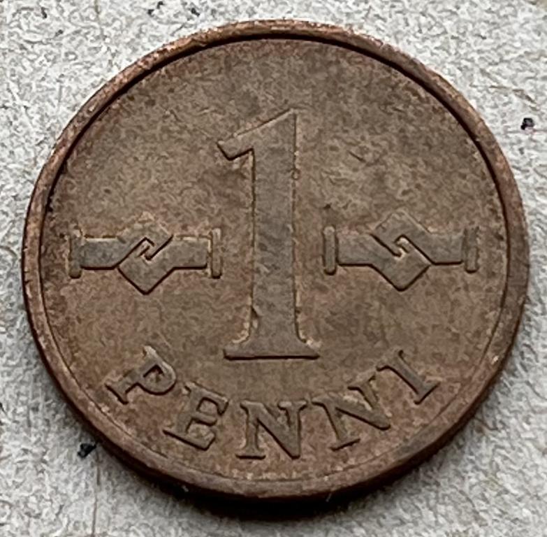 ФИНЛЯНДИЯ 1 ПЕННИ 1963 ГОД (КЛ)