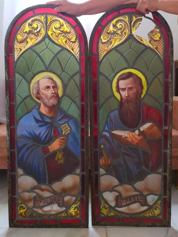 Антикварные церковные витражи XIX века иконы