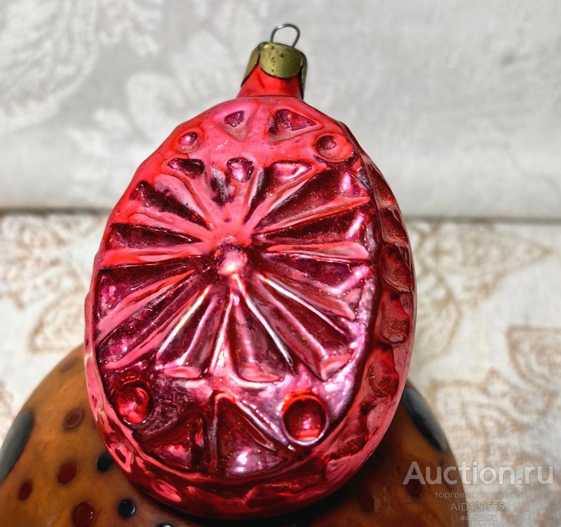 Елочная новогодняя игрушка стекло СССР фигурный фонарик подвеска  1