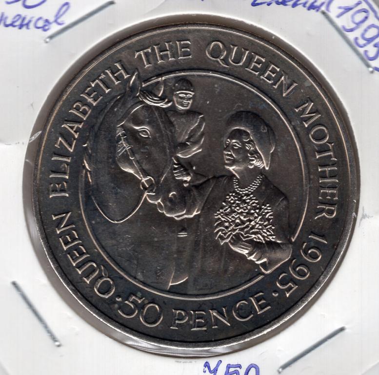 50 пенсов - Остров Святой Елены - 1995 - Королева-мать