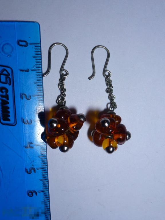 СЕРЬГИ ЯНТАРЬ *