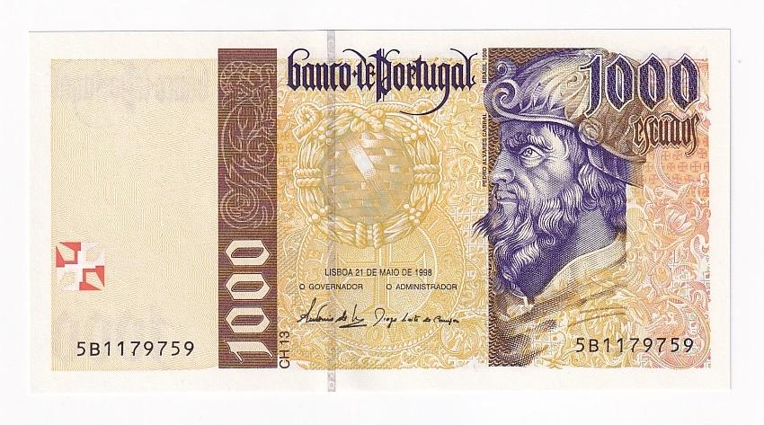 Португалия Банкнота 1000 эскудо 1998 год UNC (43153)