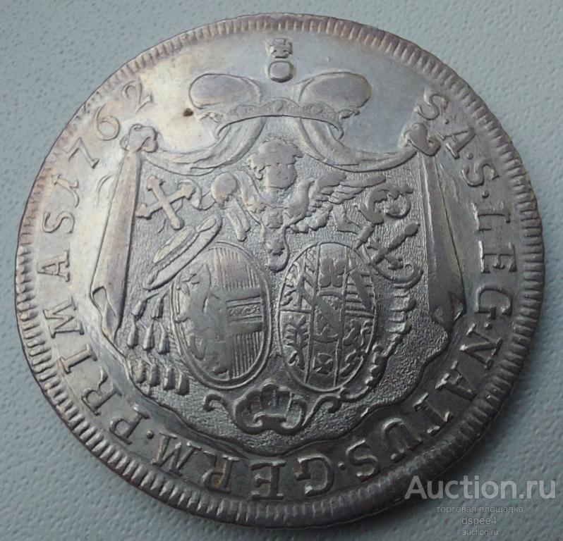 Архиепископство Зальцбург талер 1762 аUNC из коллекции в коллекцию