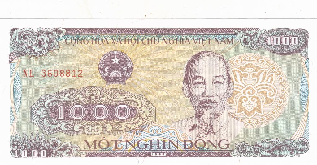 Вьетнам 1000 донг 1988 пресс UNC