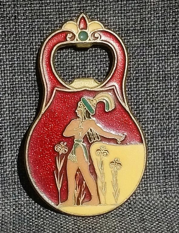 Открывашка открывалка латунь эмаль винтаж Германия 1970