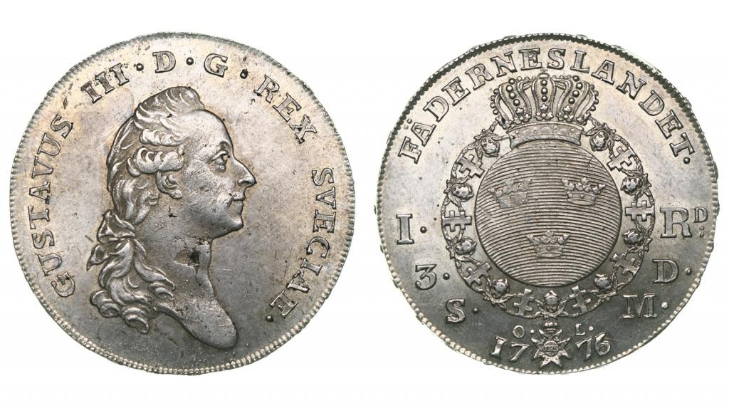 Швеция. Густав III. Риксдалер 1776 года.  291893