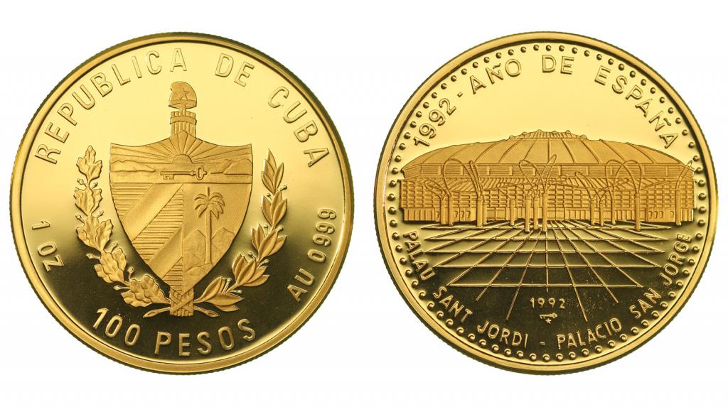 Куба. 100 песо 1992 года. Proof. 309246