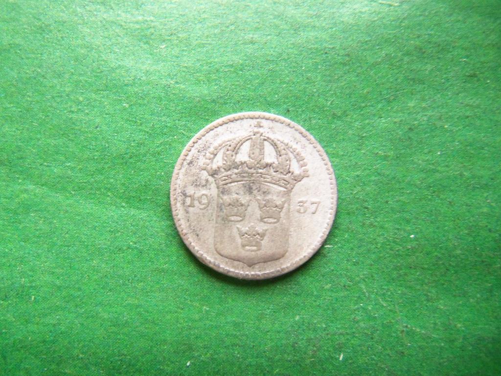 10 эре 1937 г. Швеция, Густав V, серебро.