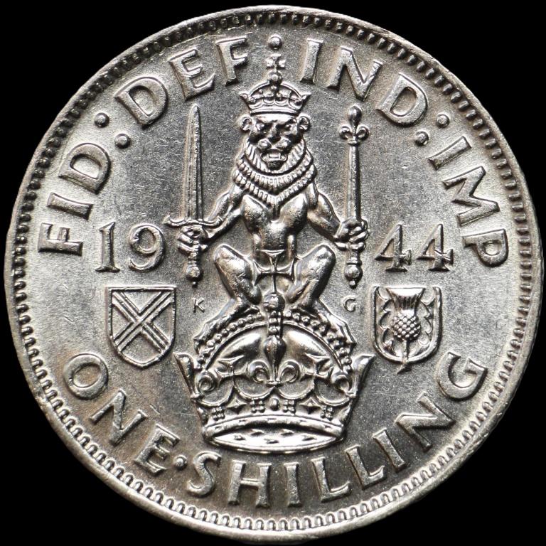 1 шиллинг 1944 год. Великобритания. Георг VI Серебро 500 проба.