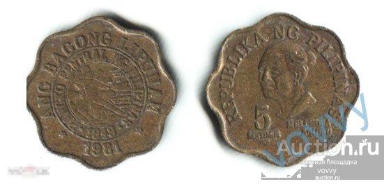 Филиппины 5 сентимо 1981 к7-A924