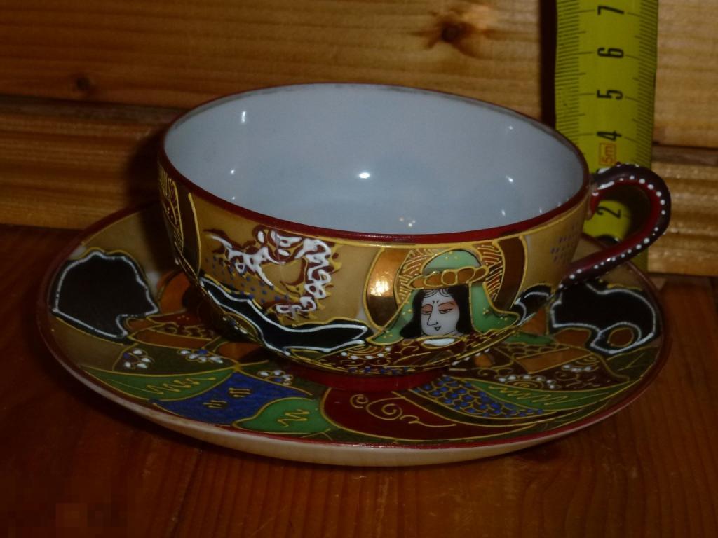 СТАРИННАЯ ЧАЙНАЯ ПАРА ЯПОНИЯ? АЗИАТСКАЯ АНТИКА тонкий фарфор