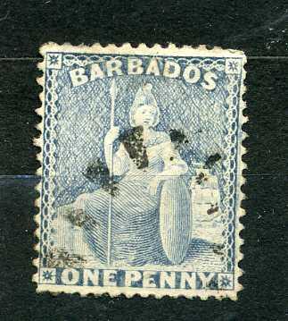 Барбадос. Стандарт. Сидящая Британия. 1870/78. гаш