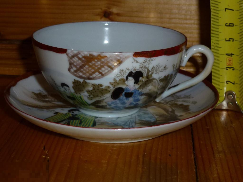 СТАРАЯ ЧАЙНАЯ ПАРА ЯПОНИЯ ГЕЙША ПЕЙЗАЖ