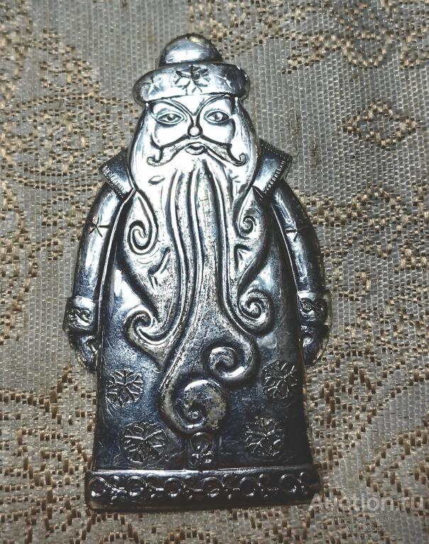 Елочная новогодняя игрушка СССР Дед Мороз колкий пластик пластмасс