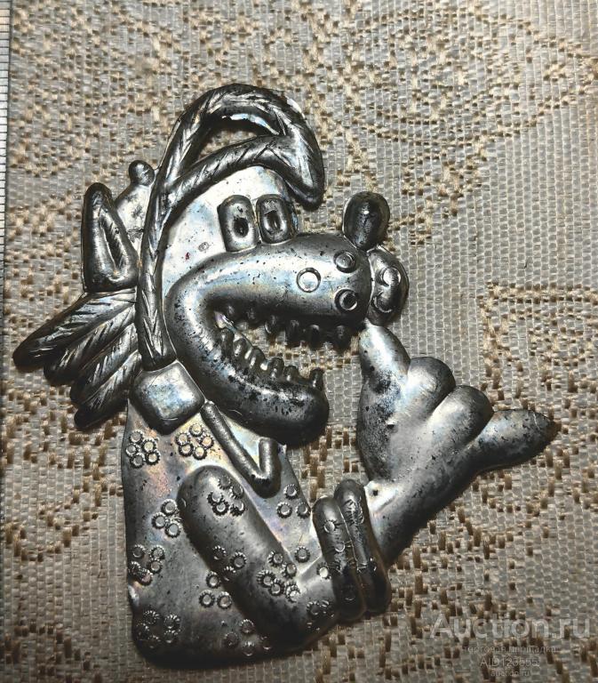 Елочная новогодняя игрушка СССР Волк Ну погоди колкий пластик пластмасс