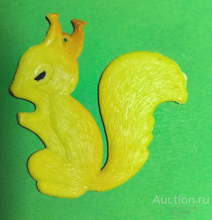 Елочная новогодняя игрушка СССР колкий пластик пластмасс Белка белочка