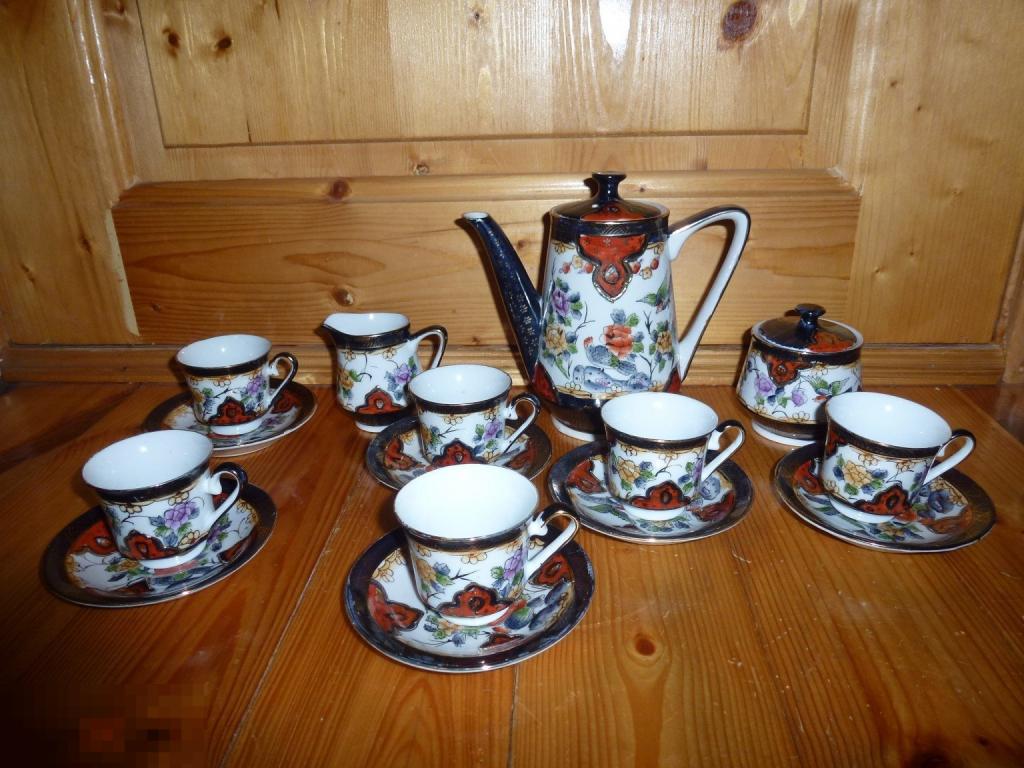 КОФЕЙНЫЙ СЕРВИЗ 15 ПРЕДМЕТОВ СТАРЫЙ КИТАЙ