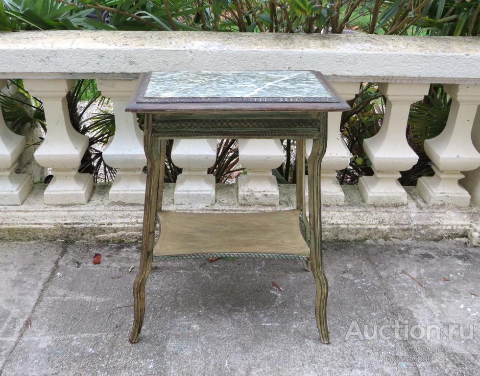 Старинная консоль с мрамором Консольный столик