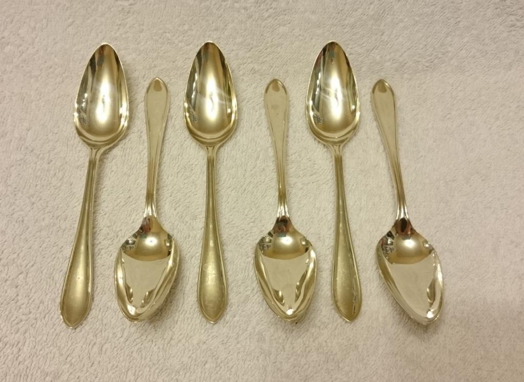 Серебряные чайные ложки 6шт - серебро 925, 1958г
