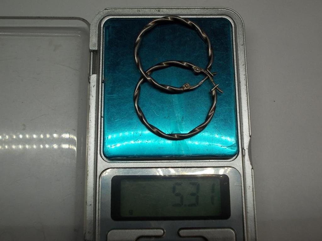 сережки кольца серебро 5.31 грамма.состояние 925 проба.позолота