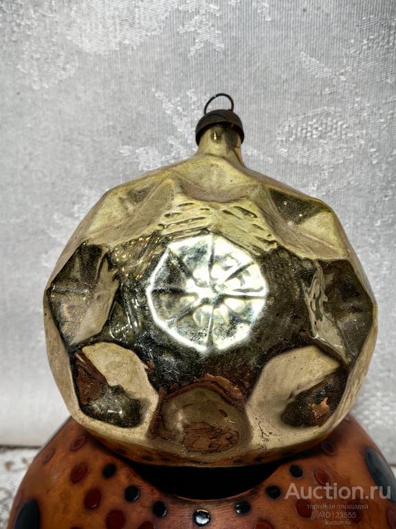 Елочная новогодняя игрушка стекло СССР фигурный Шар 11