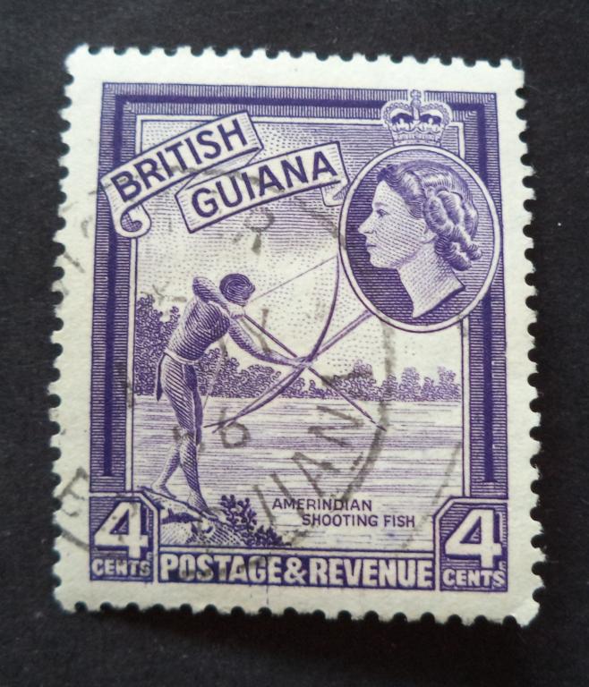 Британская Гвиана 1954 г.  Рыбалка   4с.  гаш.   Би.2