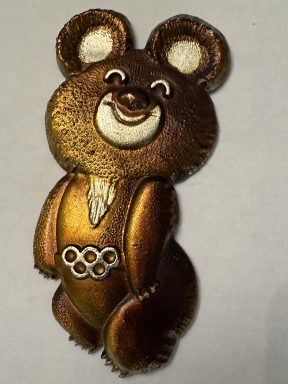 Мишка Олимпийский СССР - Панно на стену 1980 г. (силумин, 17 см)