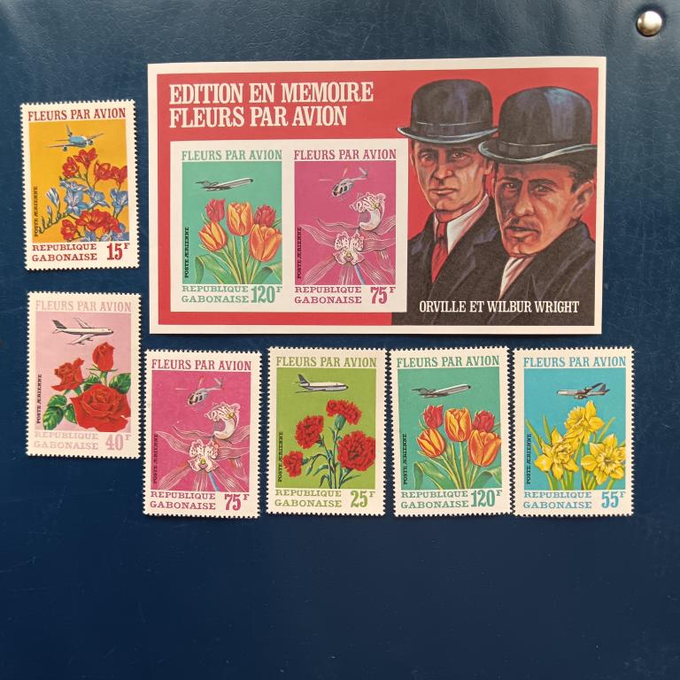 Марка. Габон 1971 год Цветы. Чистая. альбом 5 лист 3