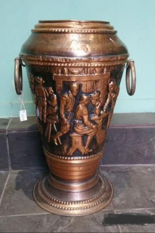 Большая зонтница ваза кувшин для зонтов зольник медь Бельгия