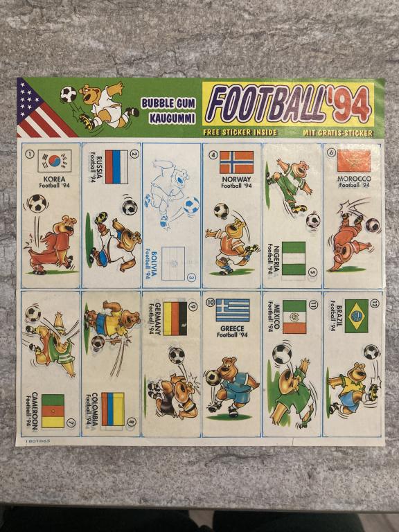 Альбом Football’94, медведи почти полный
